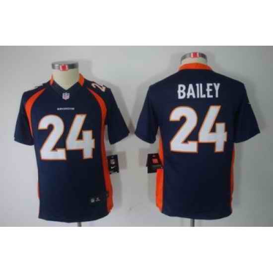 Youth Nike Denver Broncos 24# Champ Bailey Blue Color[Youth Limited Jerseys]
